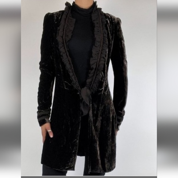 T Tahari Brown Velvet Jacket - Picture 6 of 6